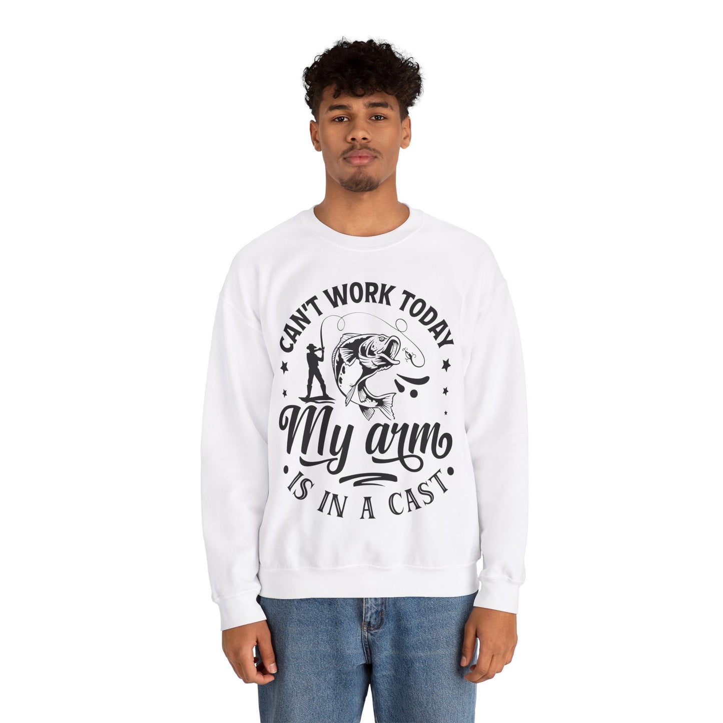 Can't work today, my arm is in a cast - Unisex Heavy Blend™ Crewneck Sweatshirt