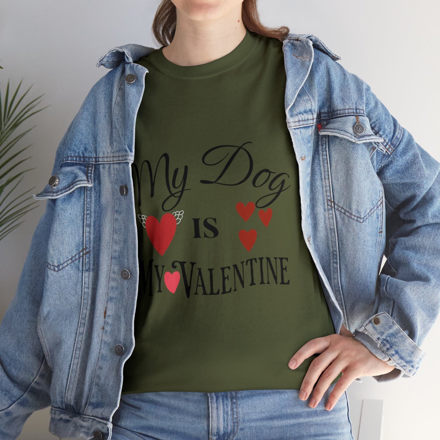 My Dog Is My Valentine1 - Unisex Heavy Cotton Tee