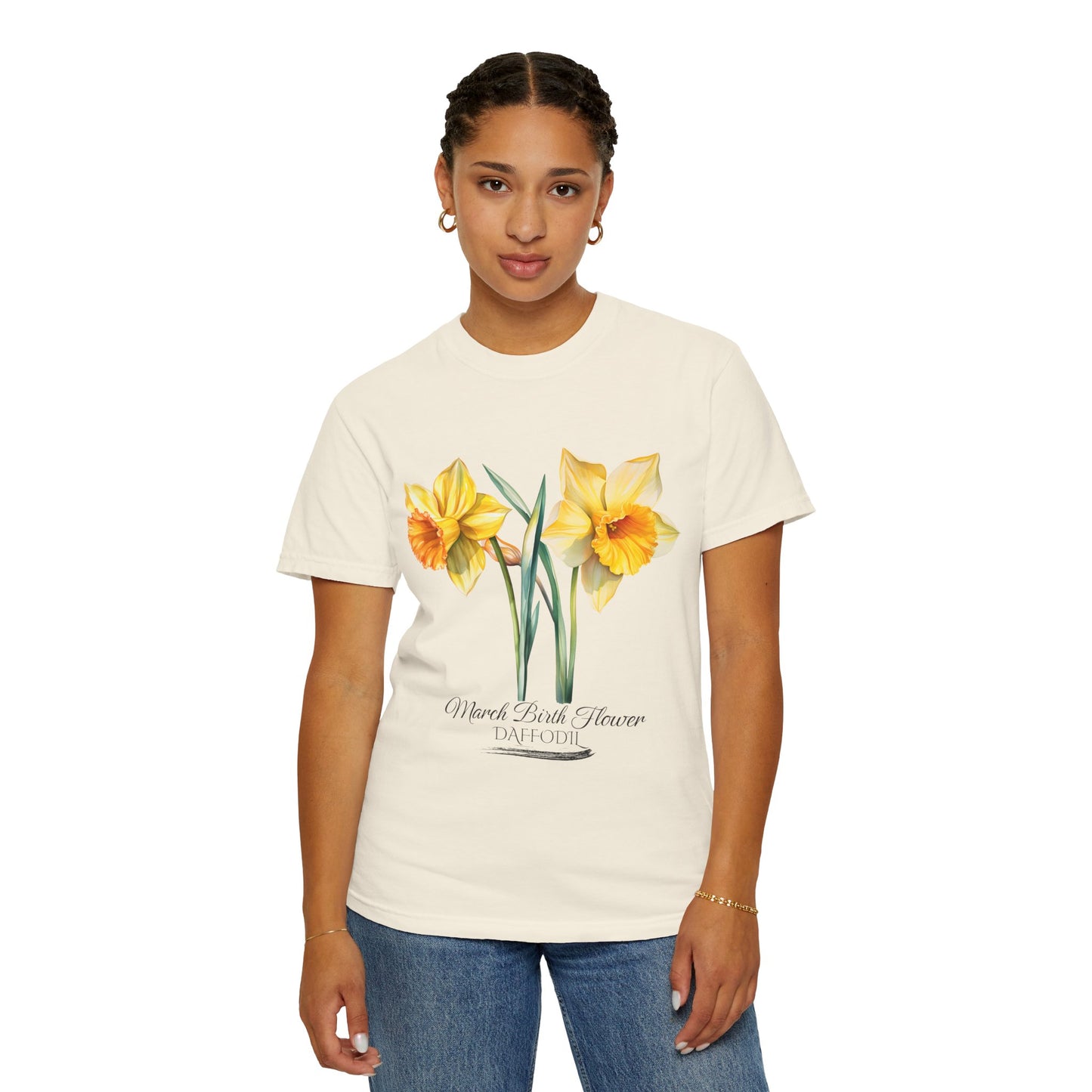 March Birth Flower "Daffodil" - Unisex Garment-Dyed T-shirt