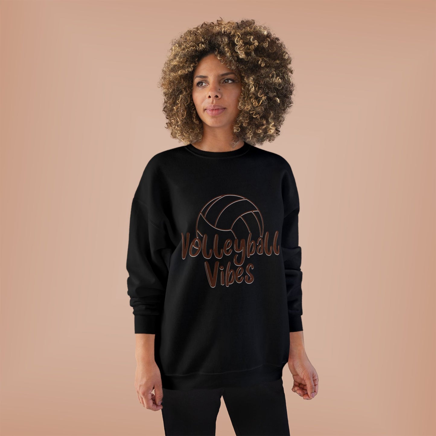 Unisex Volleyball Vibes Crewneck Sweatshirt, Trendy Sports Apparel, Cozy Gift for Athletes, Volleyball Lover's Gear, Eco-Friendly Fashion