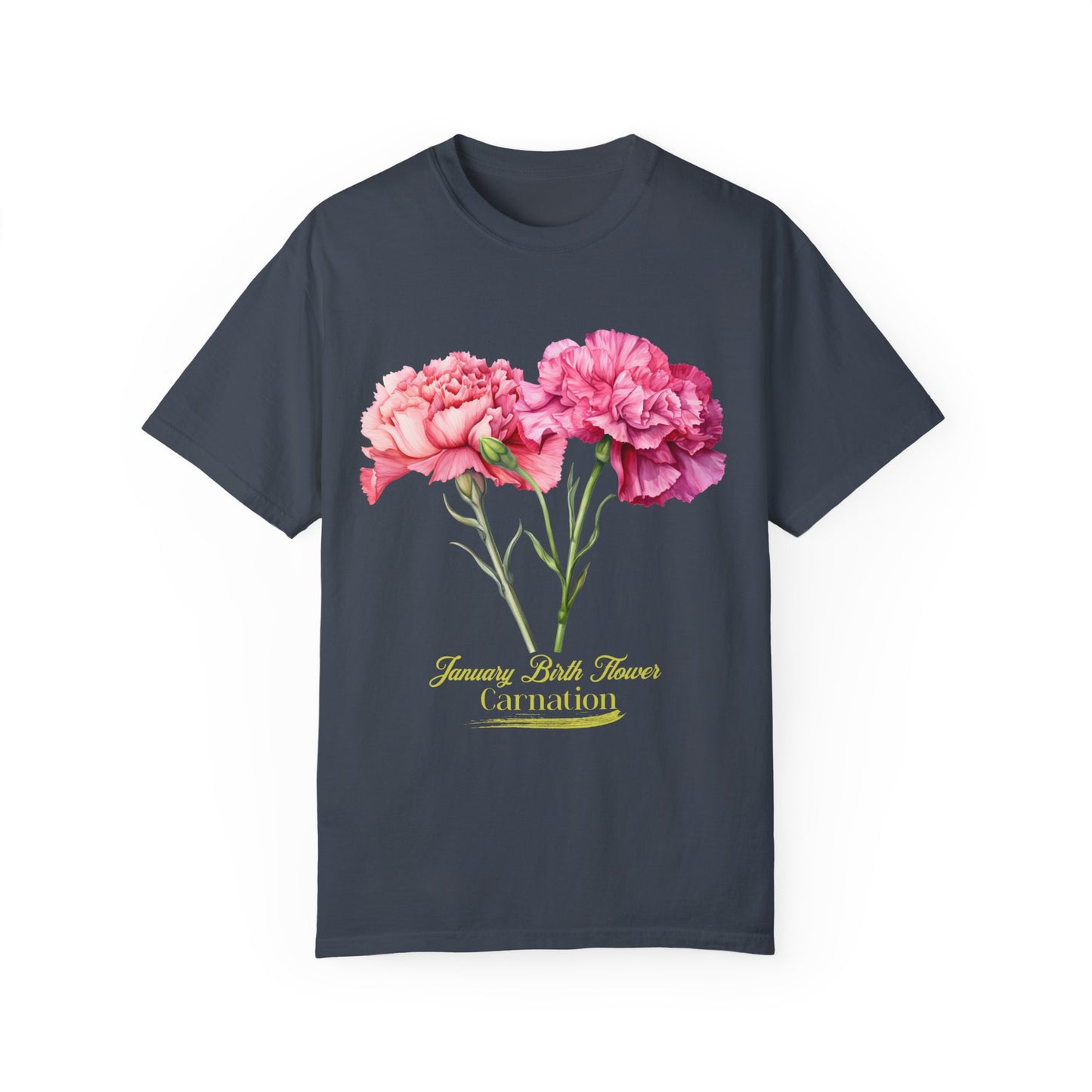 January Birth Flower "Daffodil" (For Print on Dark Fabric) - Unisex Garment-Dyed T-shirt