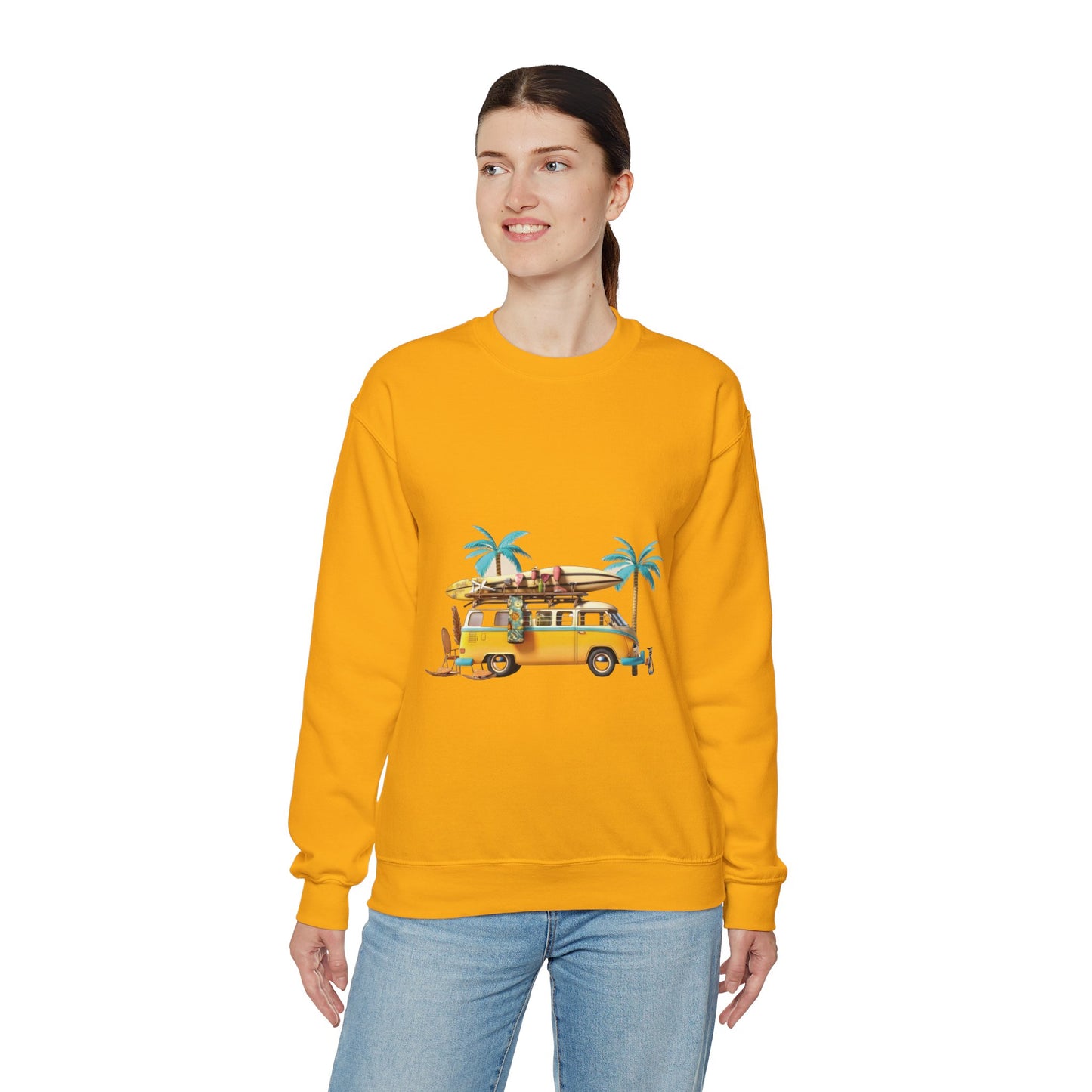 Retro Surf Van - Unisex Heavy Blend™ Crewneck Sweatshirt