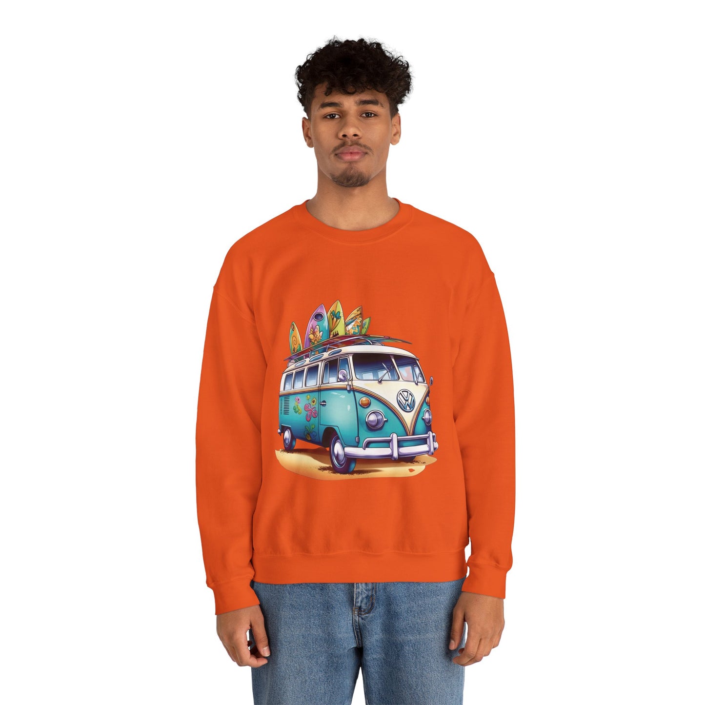 Retro Surf Van - Unisex Heavy Blend™ Crewneck Sweatshirt