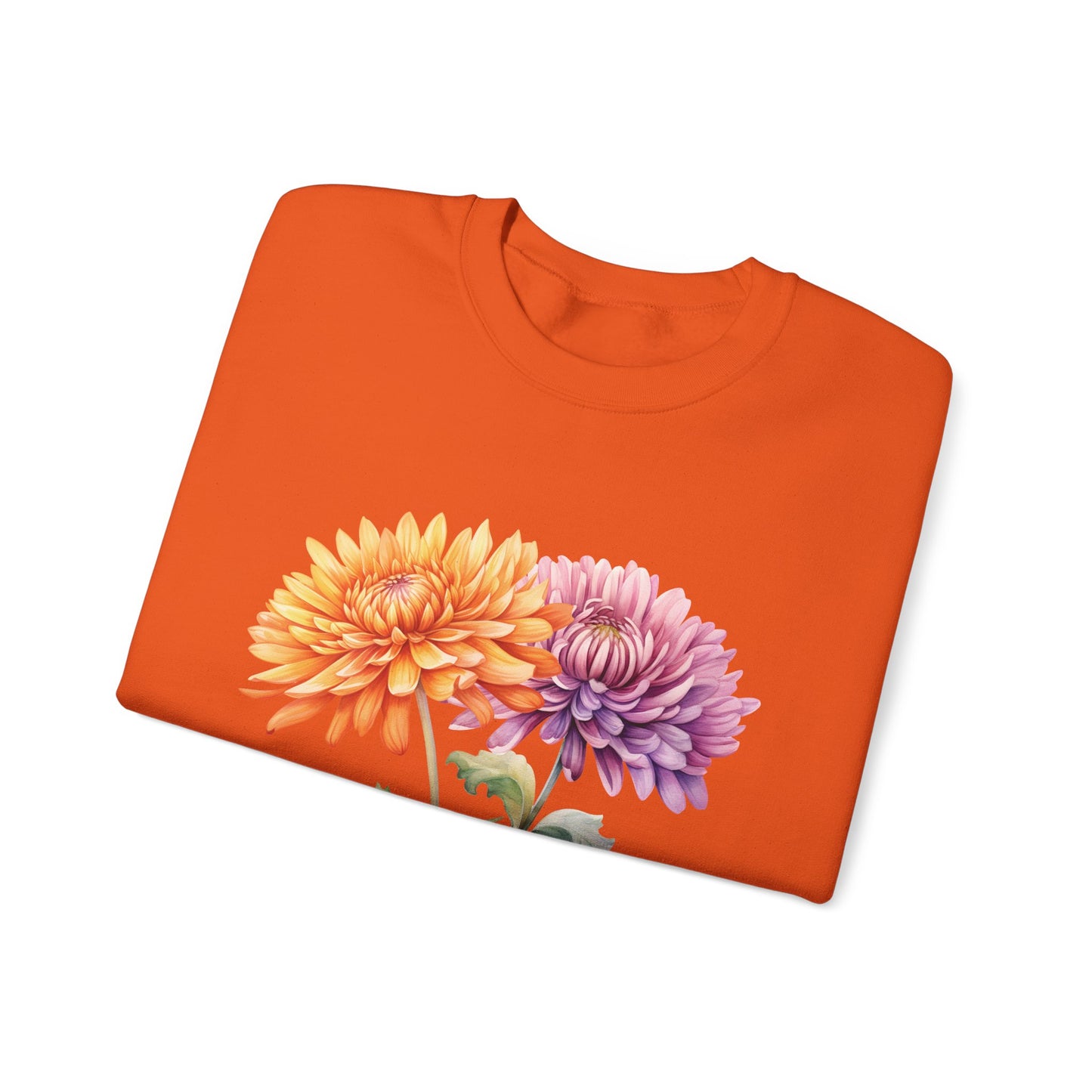 November Birth Flower (Chrysanthemum) - Unisex Heavy Blend™ Crewneck Sweatshirt