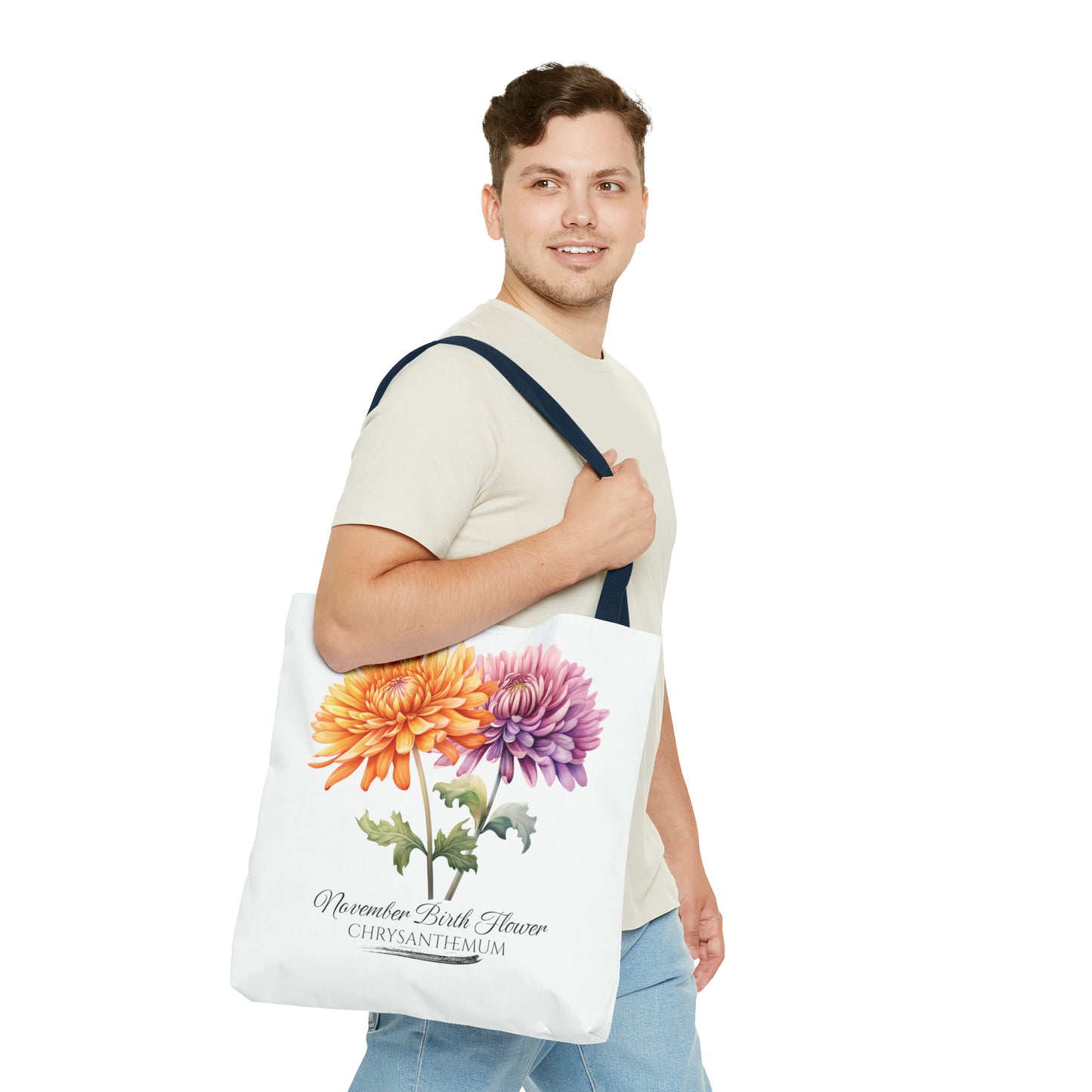 November Birth Flower: Chrysanthemum - Tote Bag (AOP)