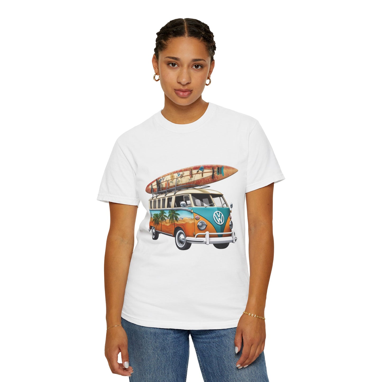 Retro Surf Van: Unisex Garment-Dyed T-shirt