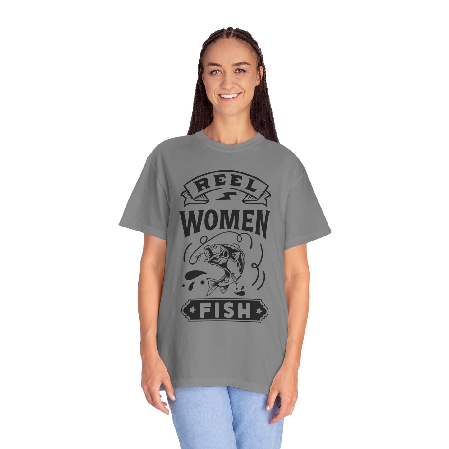 Reel women fish: Unisex Garment-Dyed T-shirt