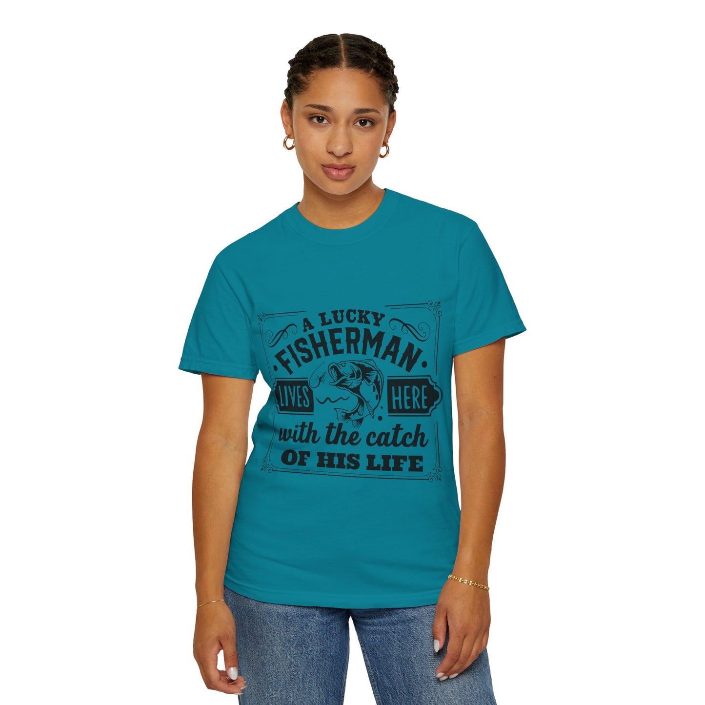 Fisherman lives here: Unisex Garment-Dyed T-shirt