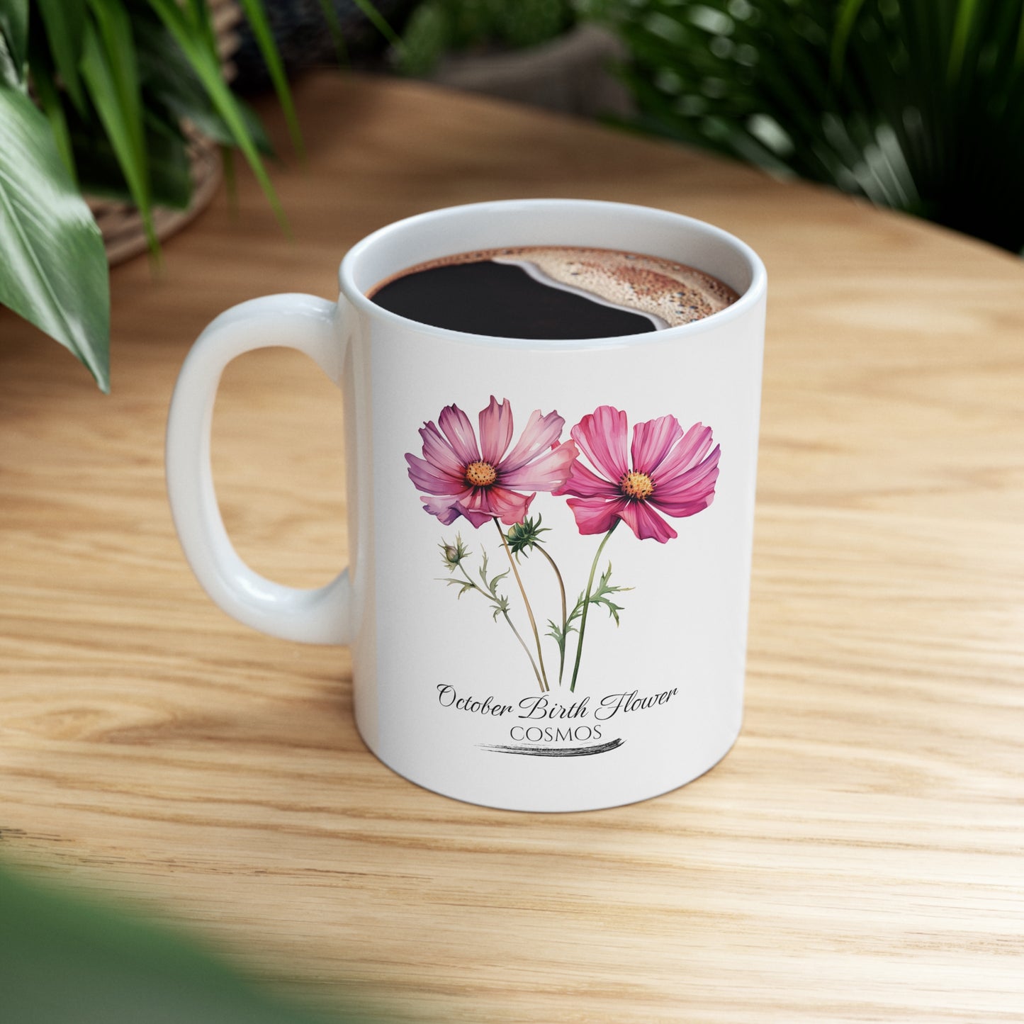 October Birth Flower (Cosmos): Ceramic Mug 11oz