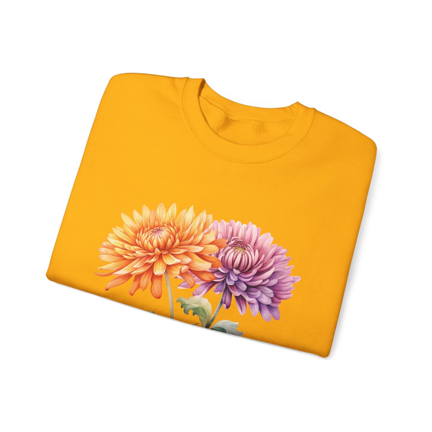 November Birth Flower (Chrysanthemum) - Unisex Heavy Blend™ Crewneck Sweatshirt