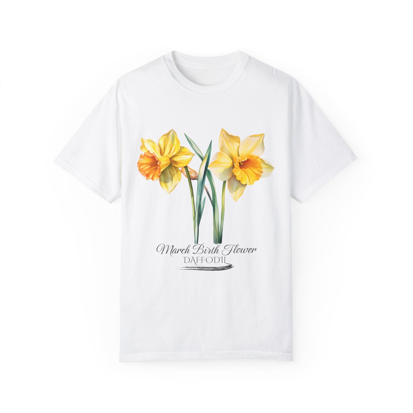 March Birth Flower "Daffodil" - Unisex Garment-Dyed T-shirt