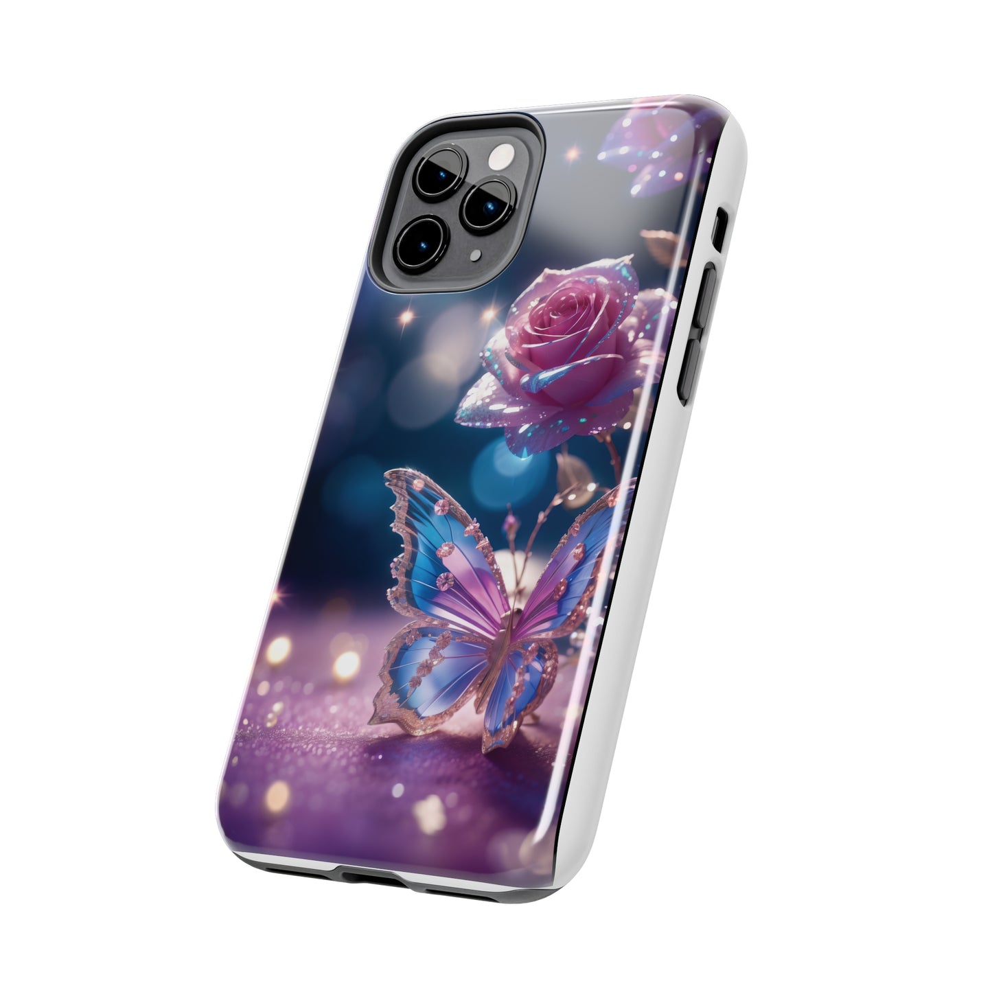 Tough Phone Cases: Fantasy butterfly and roses