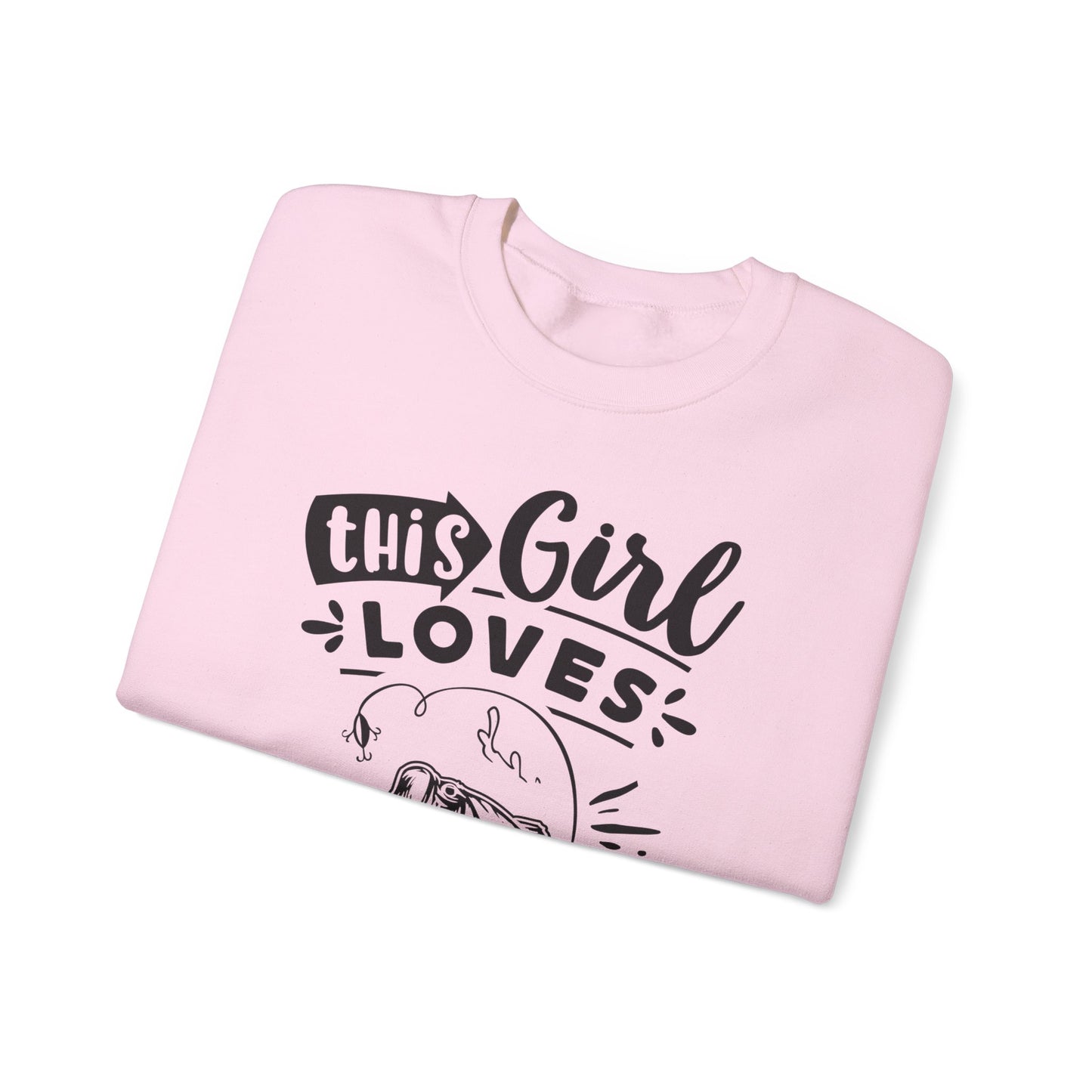 This girl loves fishing - Unisex Heavy Blend™ Crewneck Sweatshirt