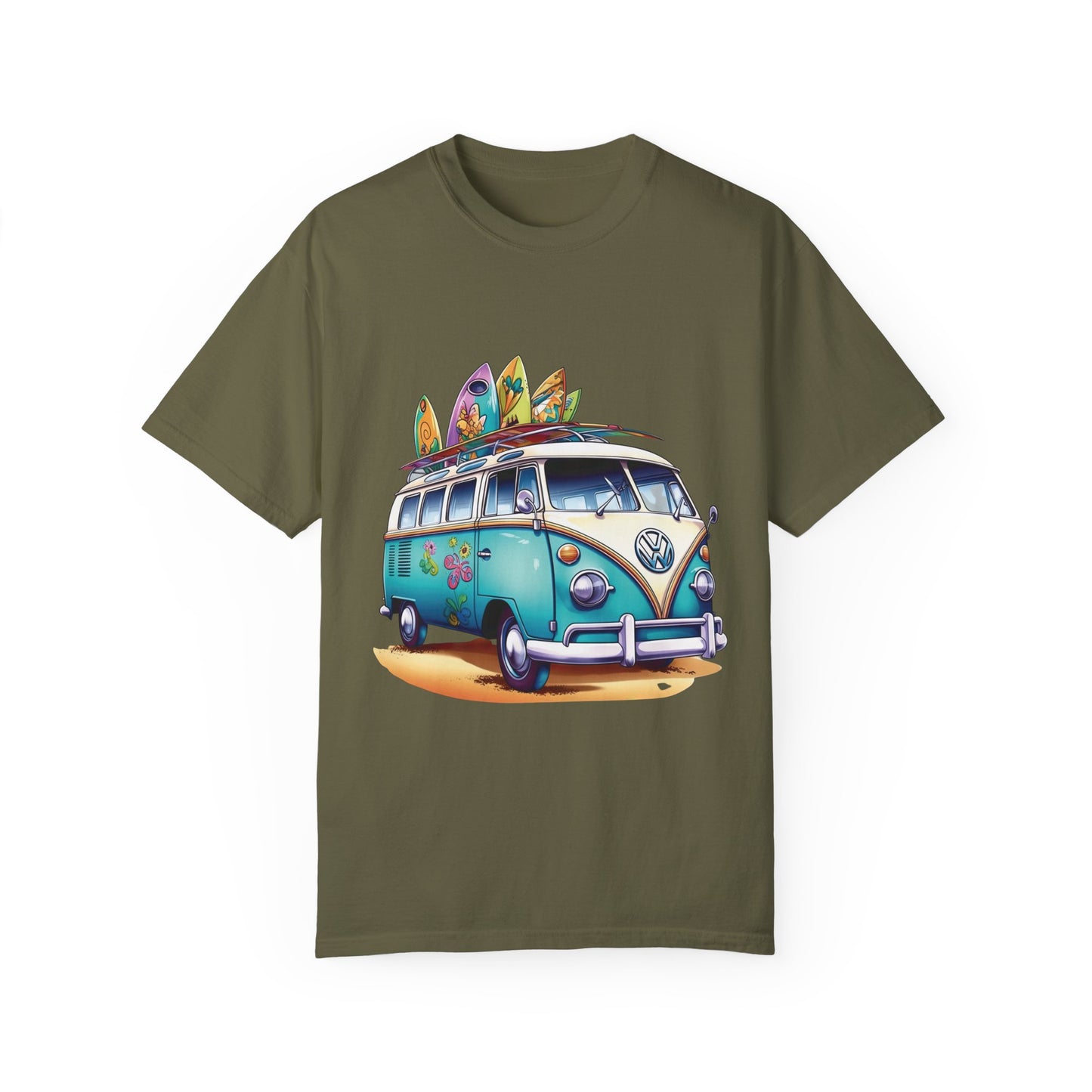 Retro Surf Van: Unisex Garment-Dyed T-shirt