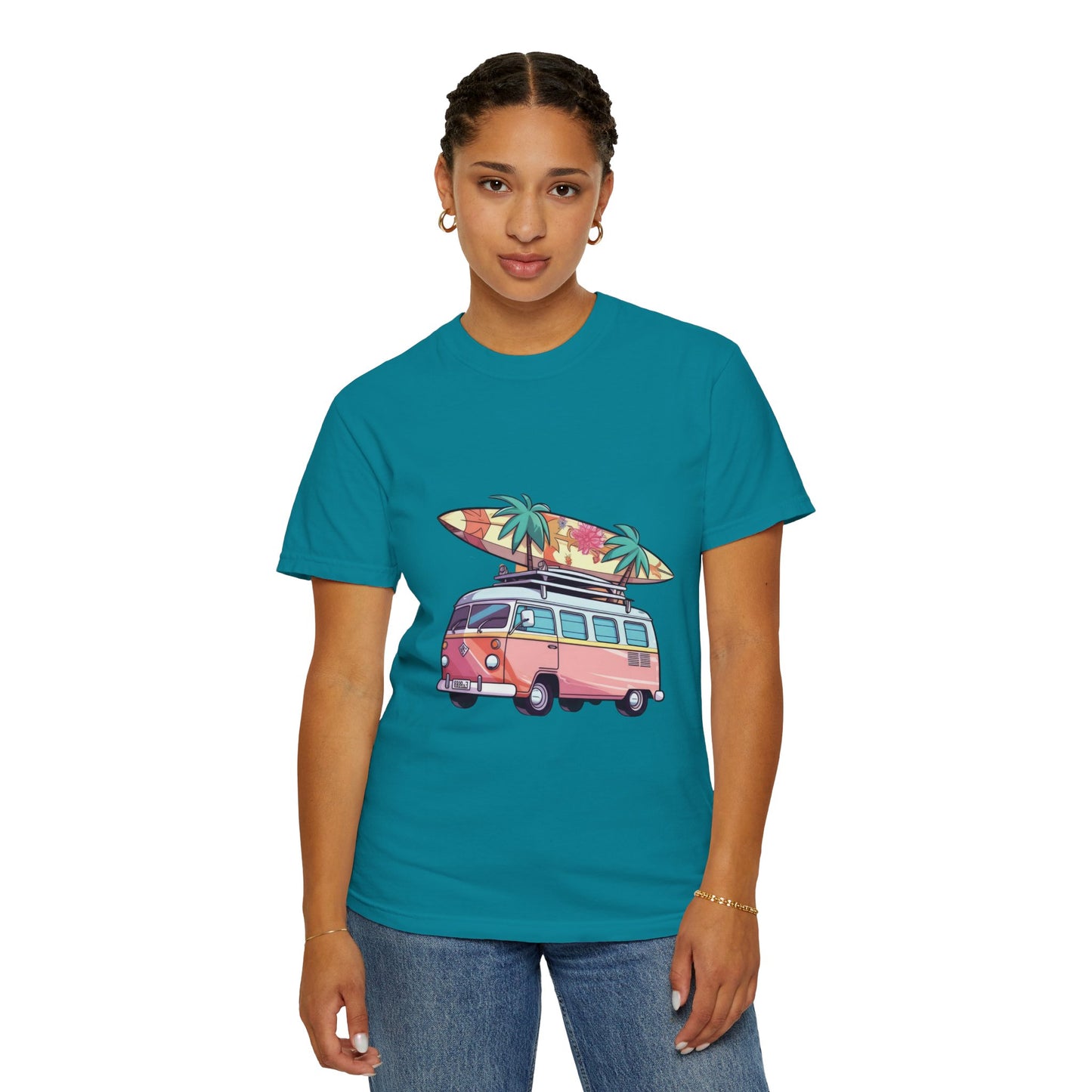 Retro Surf Van: Unisex Garment-Dyed T-shirt