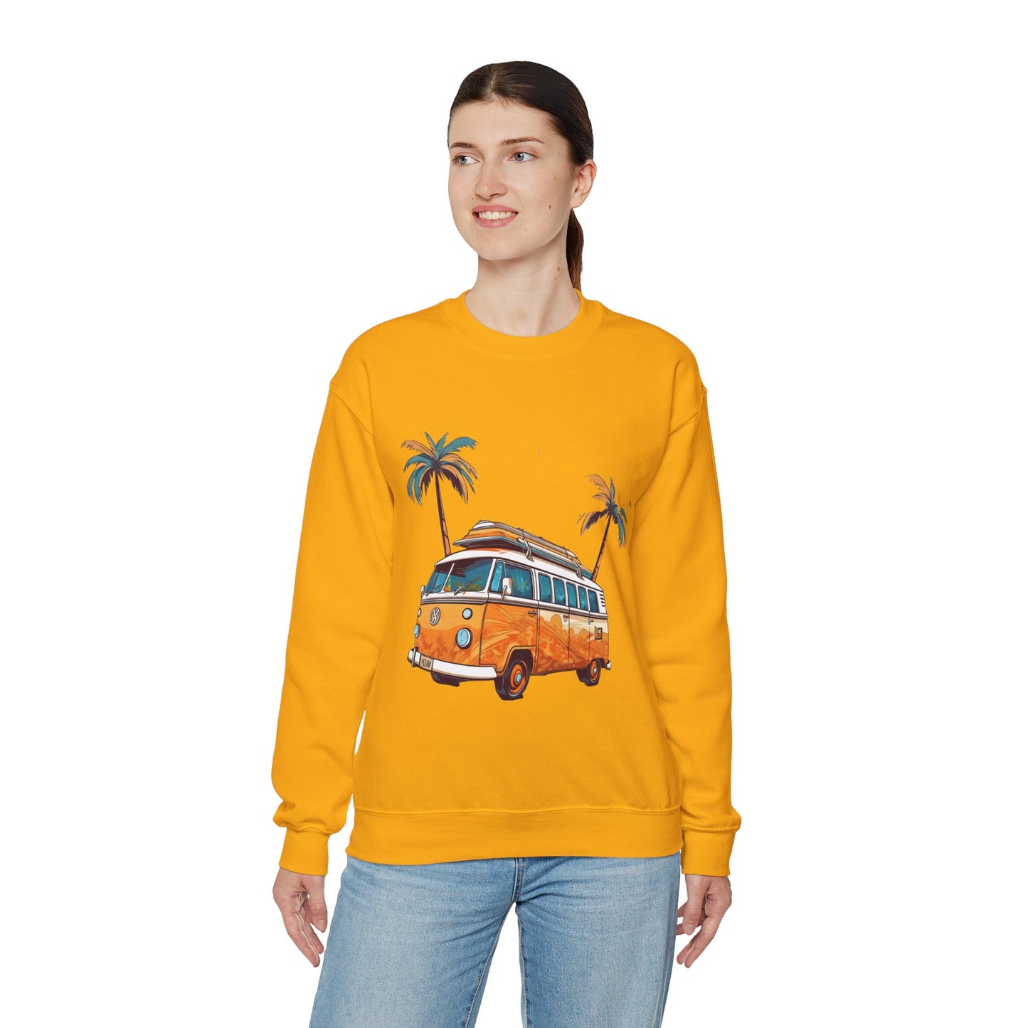 Retro Surf Van - Unisex Heavy Blend™ Crewneck Sweatshirt