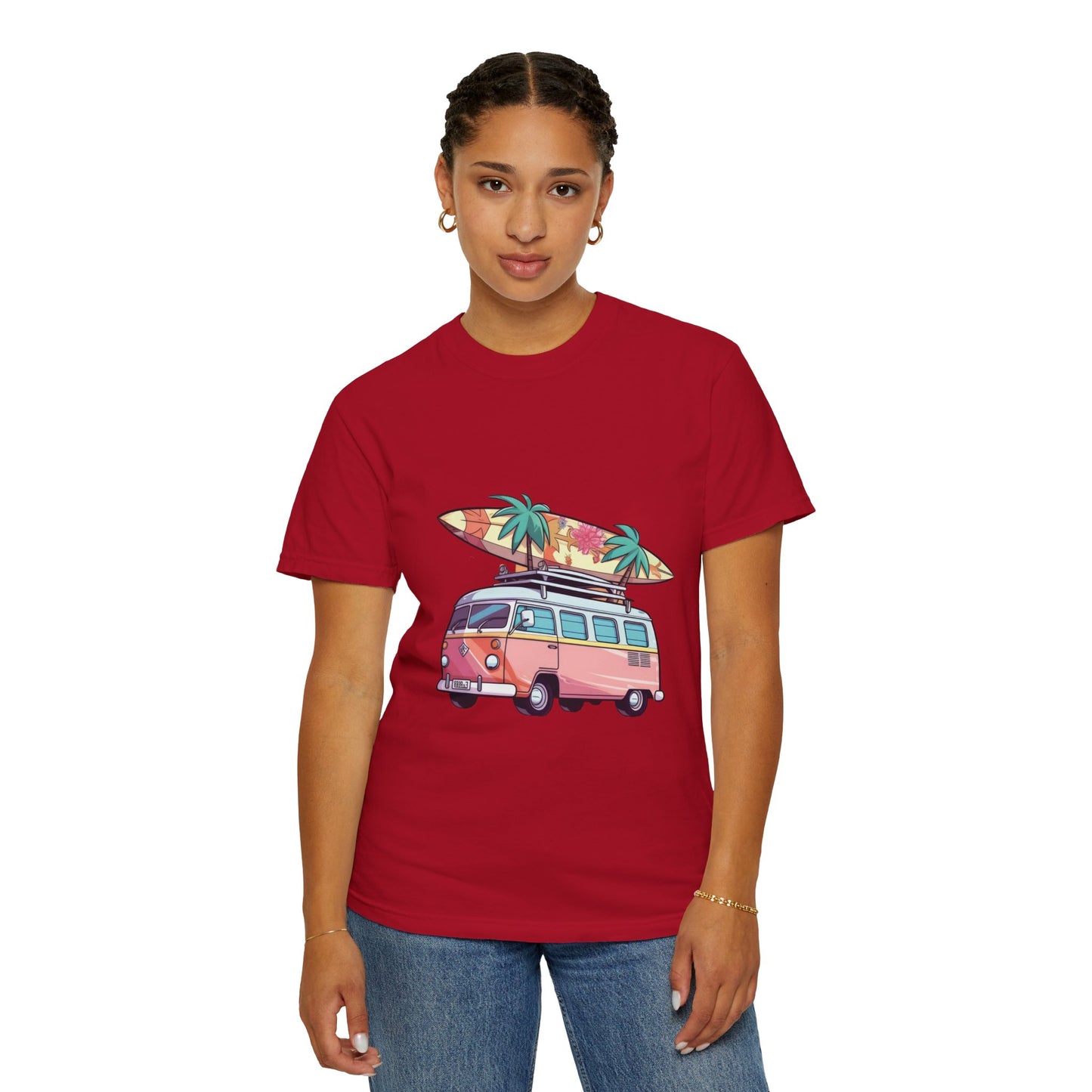 Retro Surf Van: Unisex Garment-Dyed T-shirt