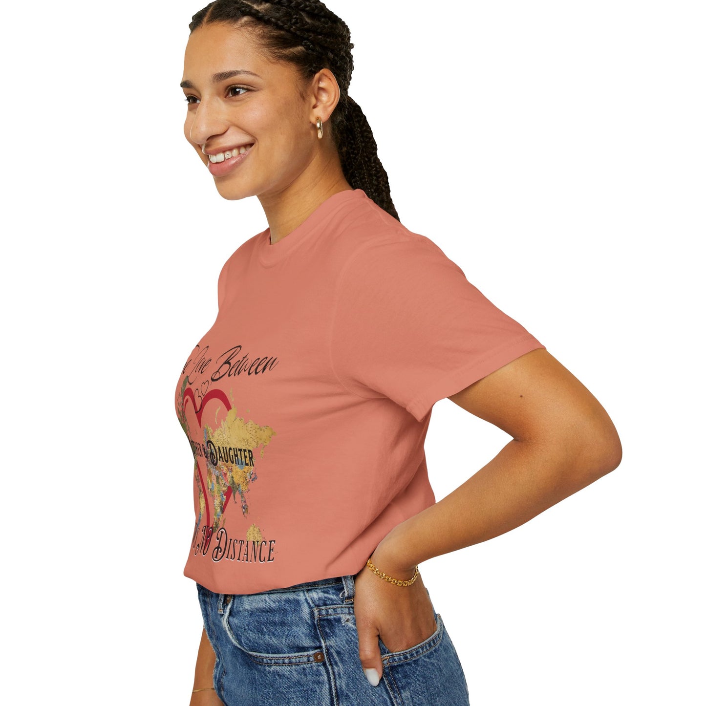 The love between mother and daughter knows no distance - Unisex Garment-Dyed T-shirt