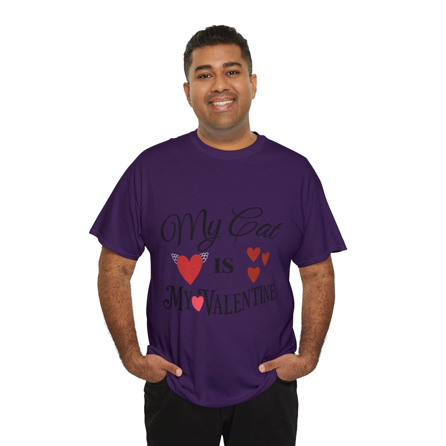 My Cat Is My Valentine1 - Unisex Heavy Cotton Tee