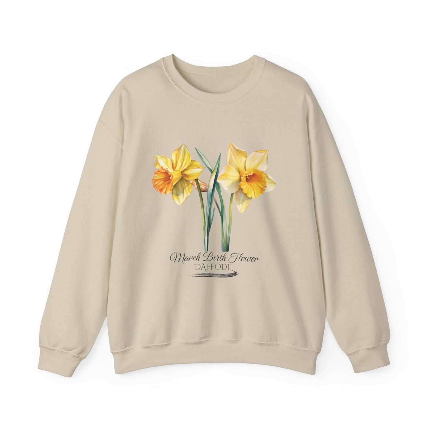 March Birth Flower (Daffodil) - Unisex Heavy Blend™ Crewneck Sweatshirt