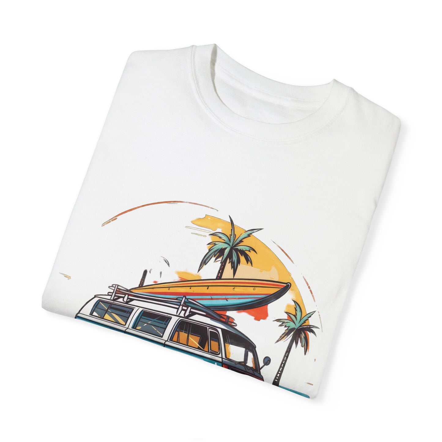 Retro Surf Van: Unisex Garment-Dyed T-shirt