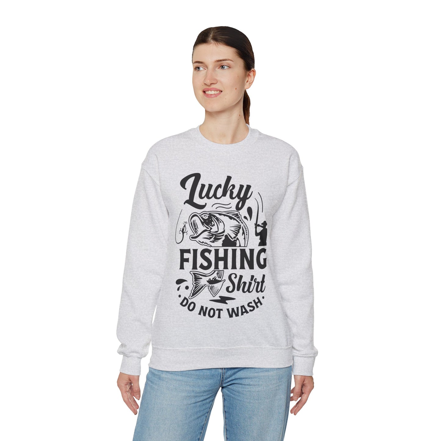 Lucky Fishing Shirt don't wash - Unisex Heavy Blend™ Crewneck Sweatshirt