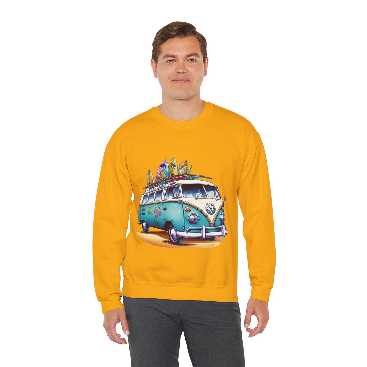 Retro Surf Van - Unisex Heavy Blend™ Crewneck Sweatshirt