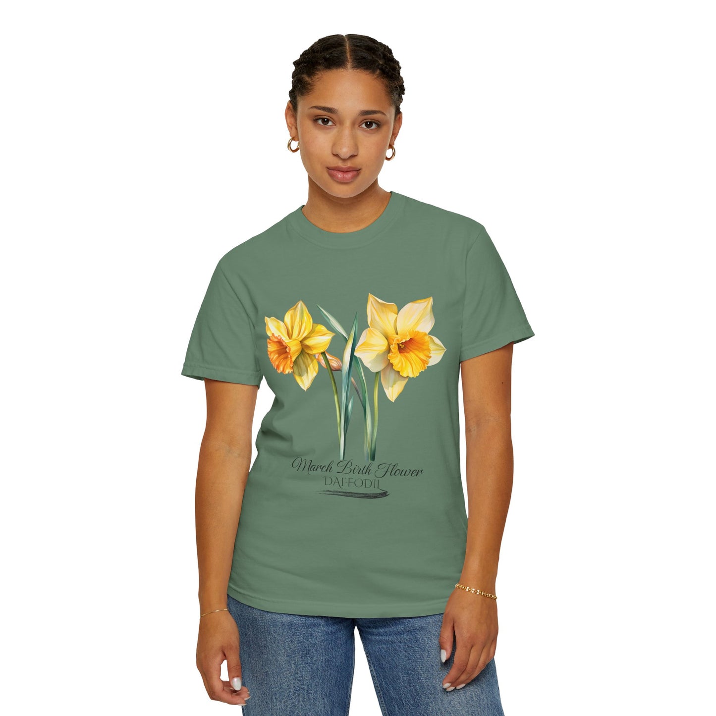 March Birth Flower "Daffodil" - Unisex Garment-Dyed T-shirt