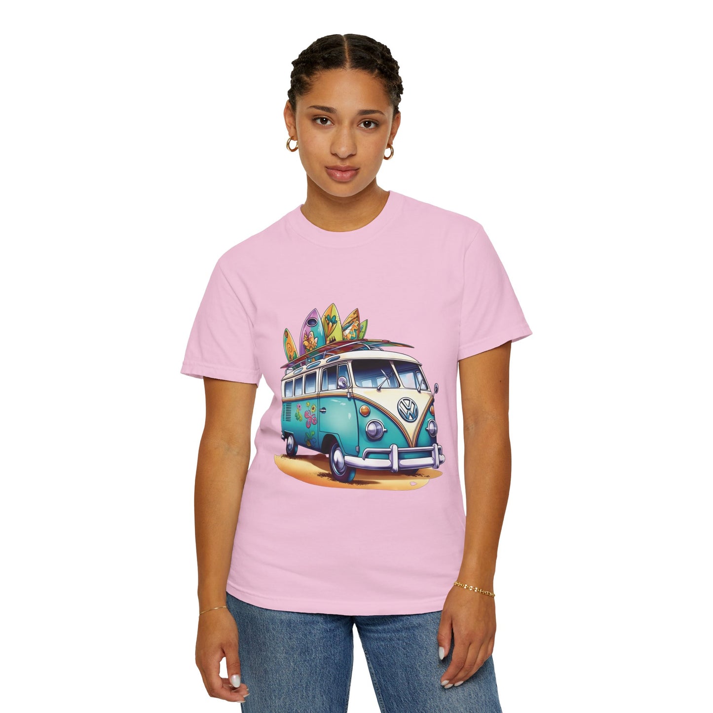 Retro Surf Van: Unisex Garment-Dyed T-shirt